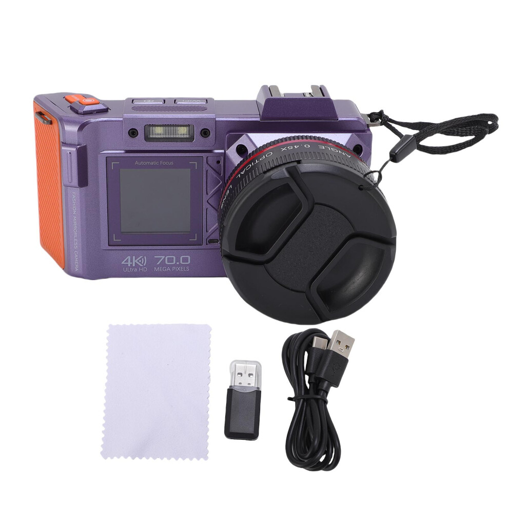 (Violet) Digital Camera 4K 70Mp 50X Zoom Auto Focus F1.8 Dslr White 643505177381