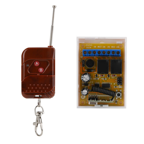 433MHz Wireless Remote Switch 12V/24V 2CH Relay Module 2 Buttons
