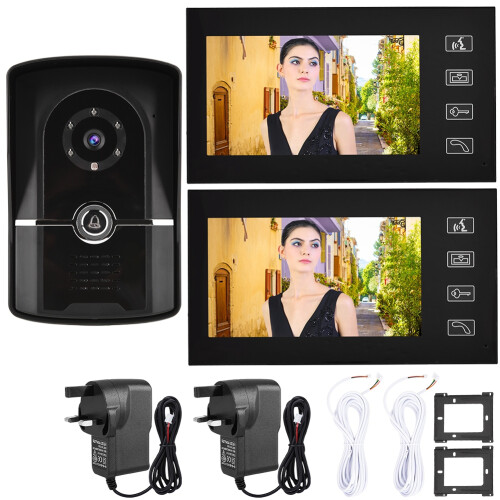 7" LCD Door Video Phone Wired Intercom Kit 1V2 806FG12