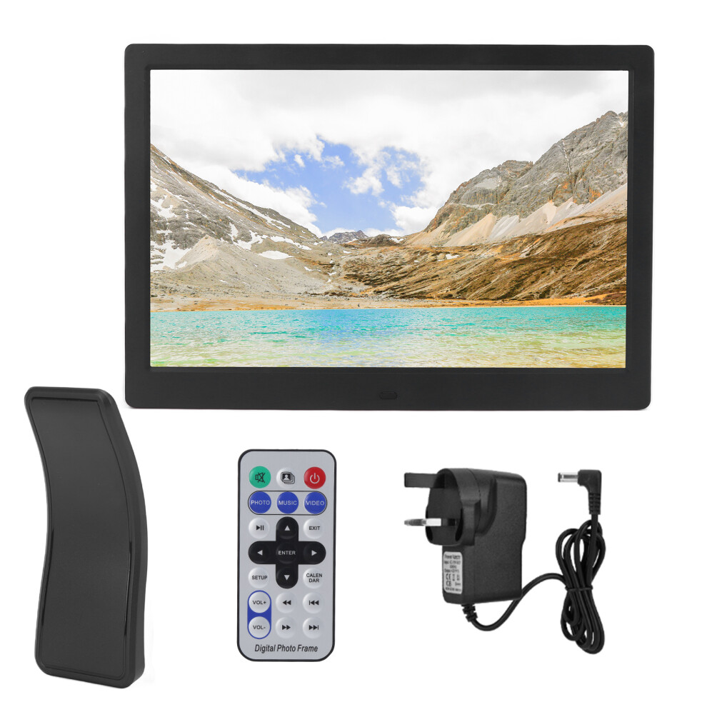 (Uk Plug) 13 Inch Hd Digital Photo Frame 1280X800 Mp3 Mp4 Image Display Uk Plug 643505137330