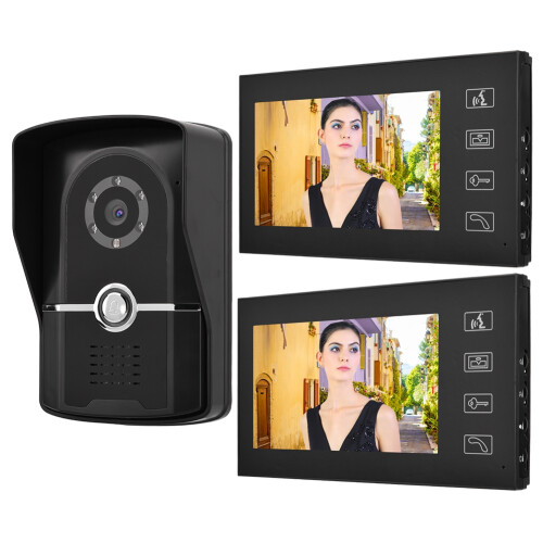 7" LCD Door Video Phone Wired Intercom Kit 1V2 806FG12 2