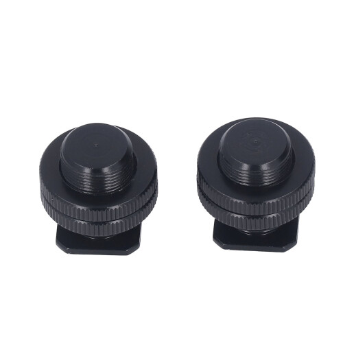 2pcs Microphone Stand Mount 5/8 to 1/4 Thread Screw Hot Shoe Adapter 1