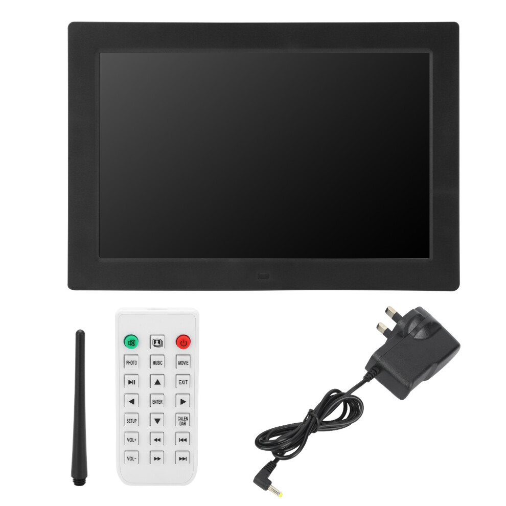 (Uk Plug) 12In Hd Digital Photo Frame 1280X800 Support Mp3 Mp4 Image Playback 643505139853
