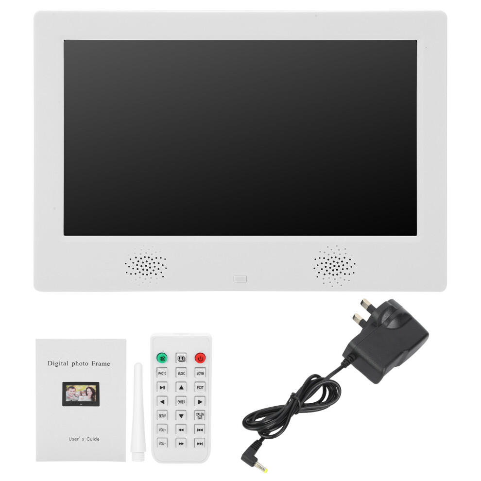 (Uk Plug) 10In Hd Digital Photo Frame 1024X600 Mp3/Mp4/Image 100V-240V Uk Plug 643505139860