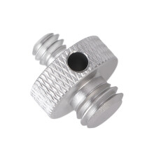 (Silver) 1/4" to 3/8" Male Screw Mount Adapter for Tripod Camera Black