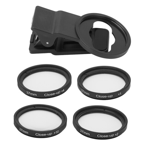 Veledge 37mm Close Up +1/+2/+4/+10 Macro Filter for Mobile Phone Lens 1