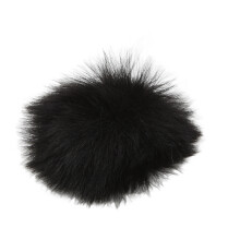 (Black) Lavalier Wind Muff Mic Furry Windscreen Cover 0.5cm 0.2in Black White