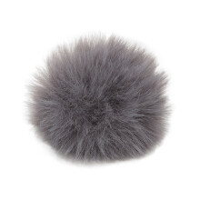 (Gray) Lavalier Wind Muff Mic Furry Windscreen Cover 0.5cm 0.2in Black White