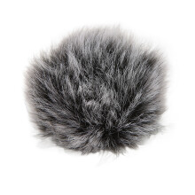 (Black+White) Lavalier Wind Muff Mic Furry Windscreen Cover 0.5cm 0.2in Black White