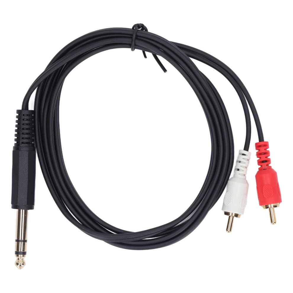 1.5M 6.35Mm Male To 2Rca Male Stereo Audio Splitter Cable 643505006278