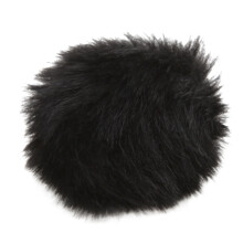 (Black) Artificial Fur Lavalier Mic Windscreen Lapel Clip On Black White