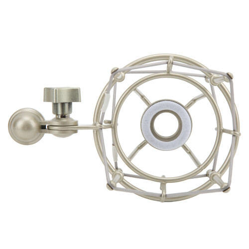 (Champagne Silver) Microphone Shock Mount Clip Anti Vibration Holder for Streaming 2