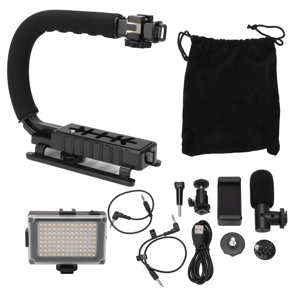 Dv Bracket Stabilizer Kit Handheld Video Grip With Mic Light 643505007060