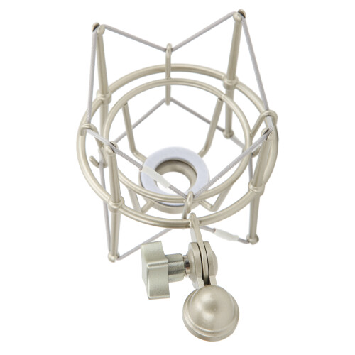 (Champagne Silver) Microphone Shock Mount Clip Anti Vibration Holder for Streaming 1