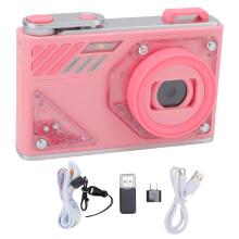 (Pink) Digital Camera 1080P HD 48MP 8X Zoom 2 Lens Auto Focus White