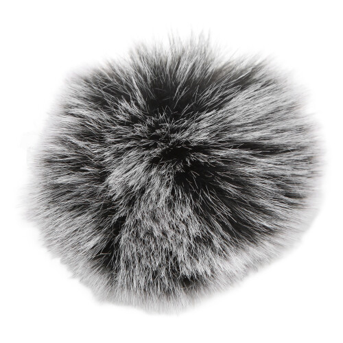 (Black White) Artificial Fur Lavalier Mic Windscreen Lapel Clip On Black White 2