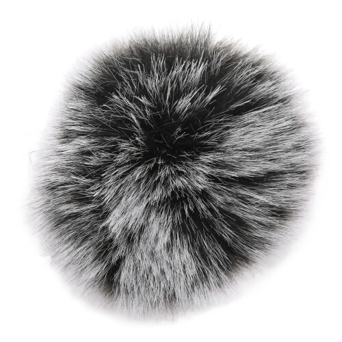 (Black White) Artificial Fur Lavalier Mic Windscreen Lapel Clip On Black White 1