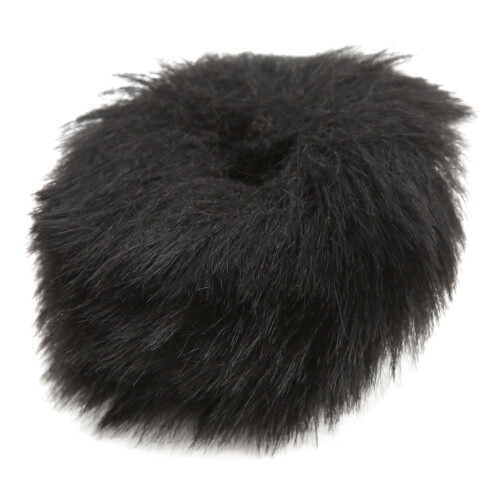 (Black) Artificial Fur Lavalier Mic Windscreen Lapel Clip On Black White 1