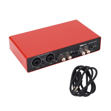 USB Live Sound Card Red Mini Digital Mixing for Guitar Phone