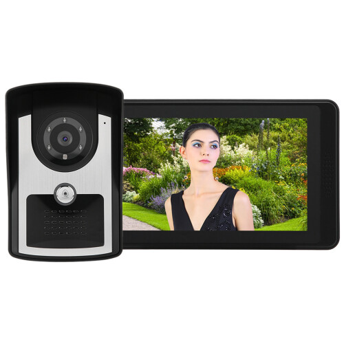 7" LCD Wired Video Door Phone Intercom App Unlock Video Recording 1