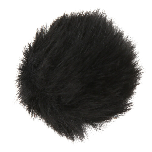 (Black) Artificial Fur Lavalier Mic Windscreen Lapel Clip On Black White 2