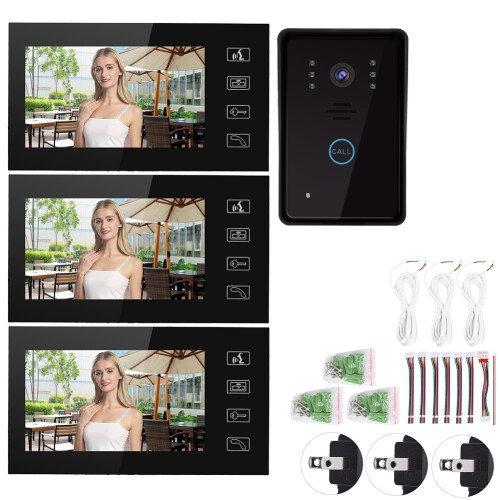 7-Zoll TFT-Video-Intercom-System mit 3 Monitoren