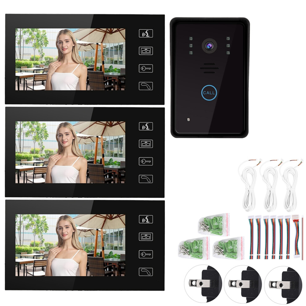 7In Tft Video Intercom Access System Home Security With 3 Monitors 604725161703