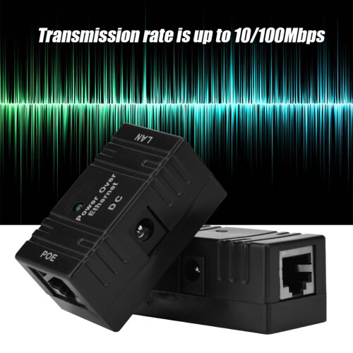 2x RJ45 POE-Injektor Ethernet-Adapter Schwarz 2