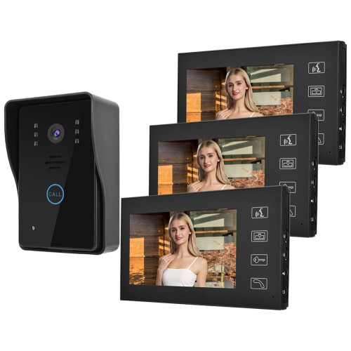 7-Zoll TFT-Video-Intercom-System mit 3 Monitoren 1