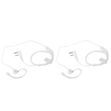 2-Pin PTT Walkie Talkie Earpiece Fit for Baofeng White