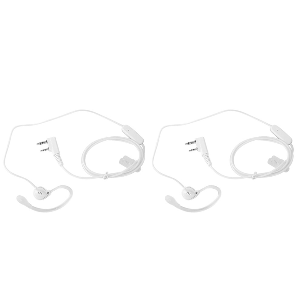2-Pin Ptt Walkie Talkie Earpiece Fit For Baofeng White
