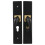 Aluminum Wooden Silent Door Handle Lock with Keys Black 3