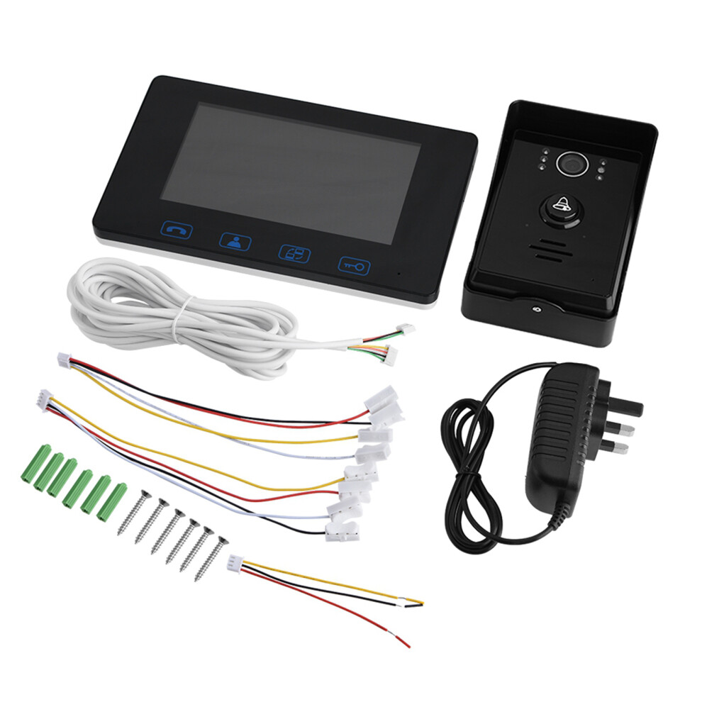 7In Wired Video Doorbell Hd 1.3Mp 150 Monitor Mechanical Key Black 604725171252