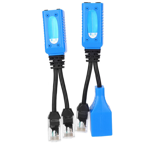 2x Splitter RJ45 POE Adapter Kabel-Kit 1
