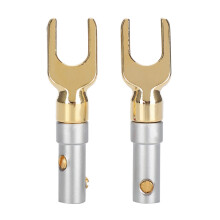2x U-Öse Lautsprecherstecker vergoldet