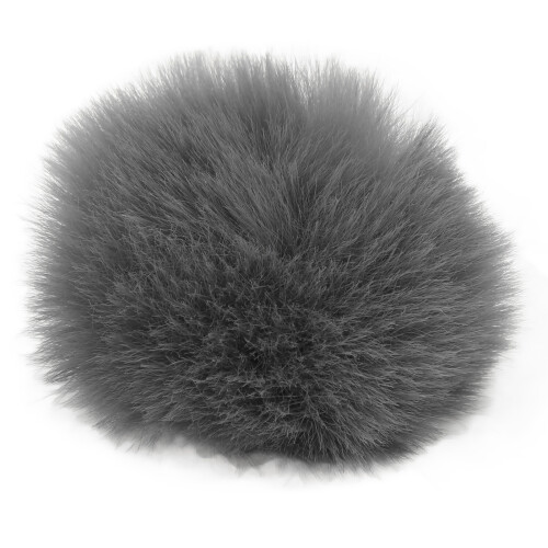 (Grey) Artificial Fur Lavalier Mic Windscreen Lapel Clip On Black White 1