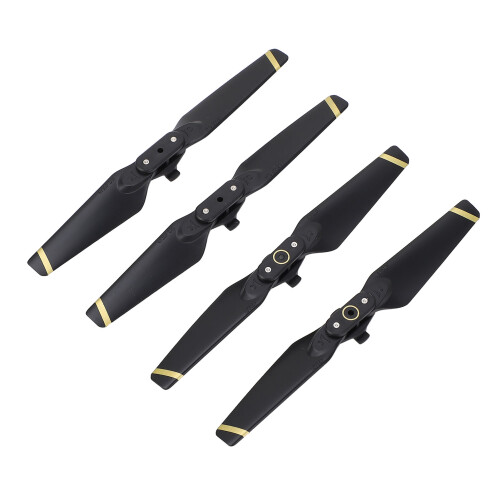 (Gold Decor) 4PCS Drone Propeller ABS Quick Release Foldable for Spark Silver 2