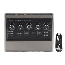 48V Live Sound Card DSP Reverb Mixer for Computer Smartphone Singing