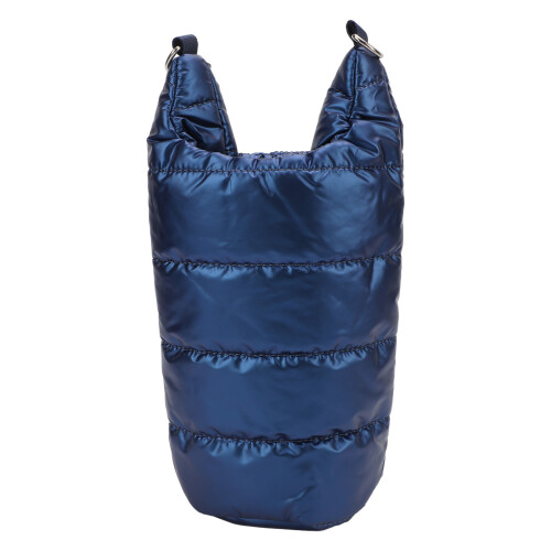 (Blue) Portable Insulated Water Bottle Cover with Shoulder Strap Gold 2