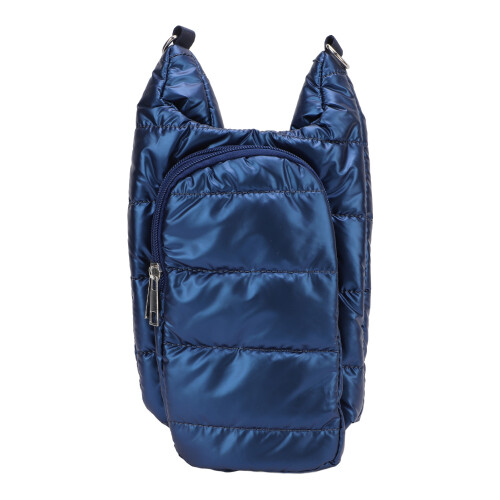 (Blue) Portable Insulated Water Bottle Cover with Shoulder Strap Gold 1