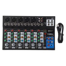 7 Channel Sound Mixer BT USB LED Light Mixing Console Home Stage