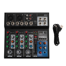 4 Channel Professional Mixer USB Stereo Console for Home Stage Use