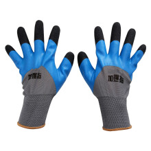 Foam Coated Nylon Dipped Safety Gloves Non-slip Gray Blue