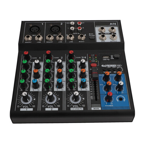 4 Channel Professional Mixer USB Stereo Console for Home Stage Use 1