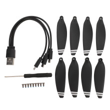 8PCS 2.8 Inch Drone Propellers with Screws and Charging Cable
