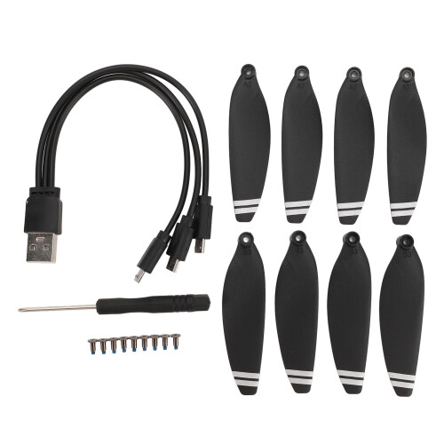 8PCS 2.8 Inch Drone Propellers with Screws and Charging Cable