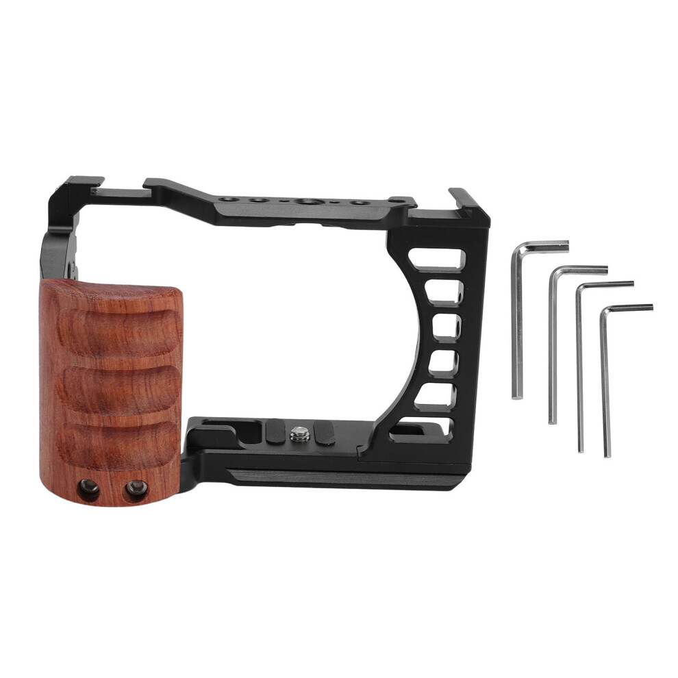 () Camera Cage With Side Handle 1/4In 3/8In Threaded Holes Black/Silver 643505164701