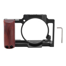 (Black) Camera Cage for ZV1 Aluminum Video Rig 1/4" Screw Holes Cold Shoe