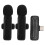 (Black) Wireless Lavalier Mic 2.4G Low Latency Noise Cancellation Black 2