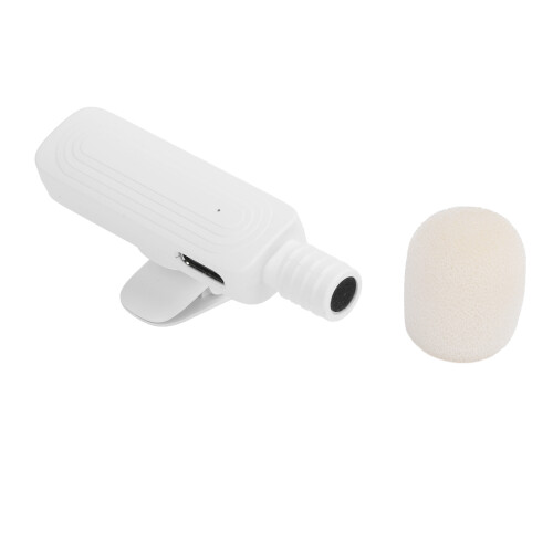 (White) Wireless Lavalier Mic 2.4G Ultra Low Delay 13H Black 2